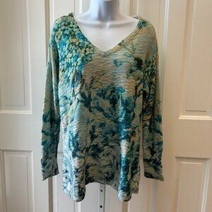 Aqua and green pastels 100% cotton shirt